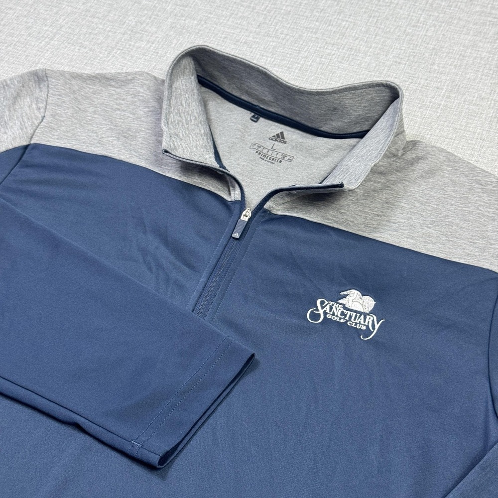 Adidas‎ Primegreen 1/4 Zip Golf Pullover Mens Large Blue Long Sleeve Performance